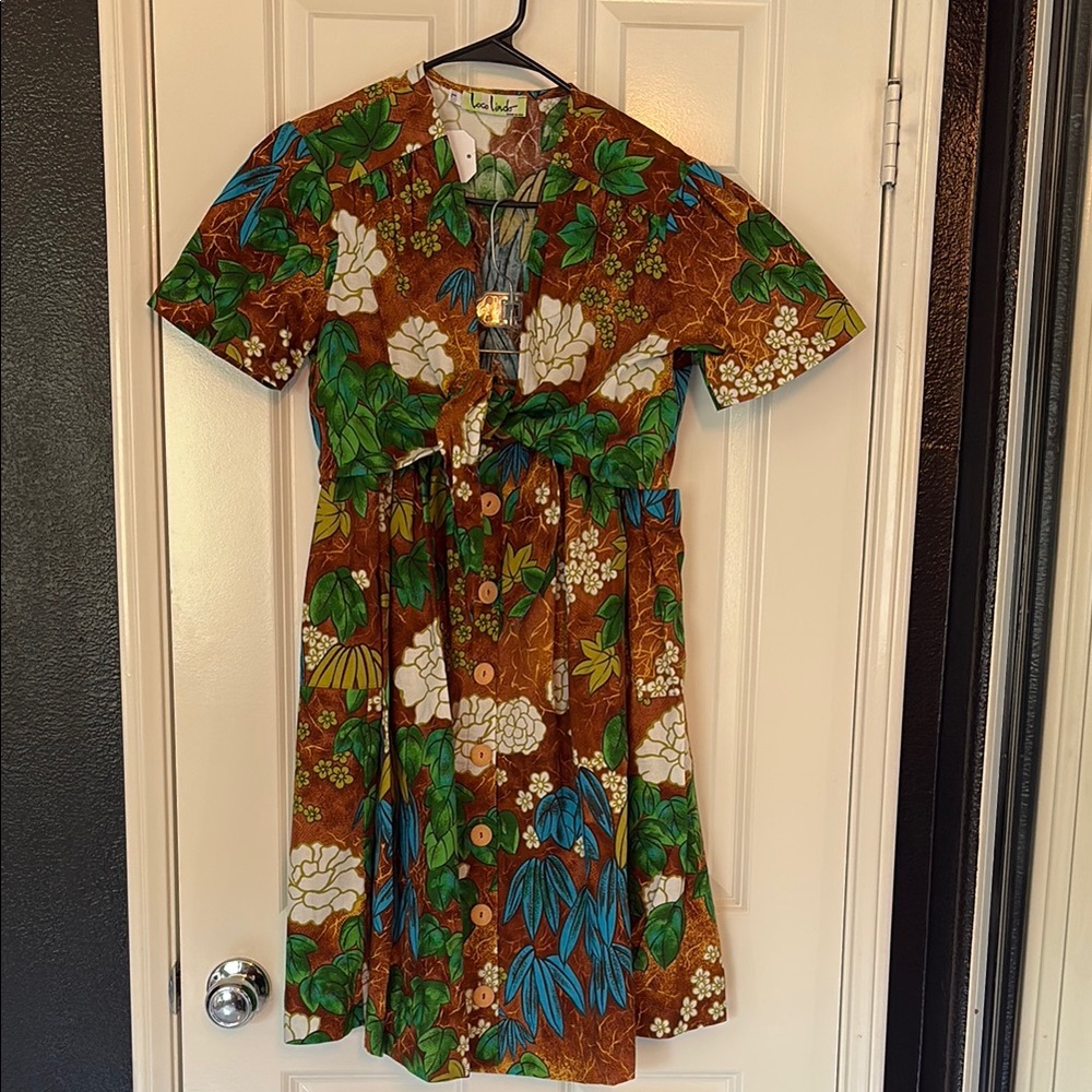 Loco Lindo Women's Floral 1940s set skirt top pinup rockabilly tiki multicolor